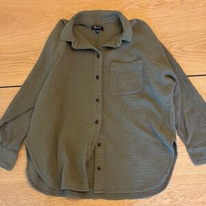 Madewell Cotton Gauzey Dolman 3/4 Sleeve Button Down Shirt